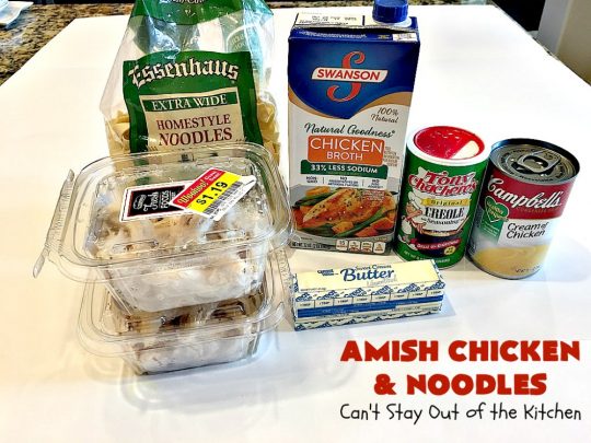 Amish Chicken and Noodles | Can't Stay Out of the Kitchen | this fantastic 30-minute recipe uses only 6 ingredients. It's so quick & easy for weeknight dinners. We've served it several times for company & everyone loved it! #Amish #chicken #noodles 