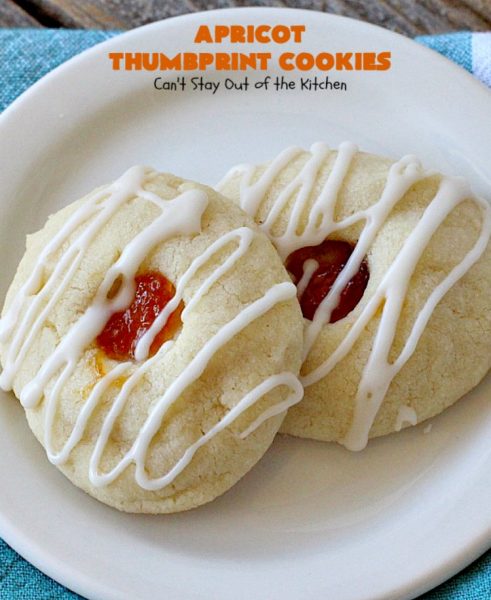 Apricot Thumbprint Cookies | Can't Stay Out of the Kitchen | these delicious #cookies are family favorites. Perfect for any #holiday, potluck, baby shower or other party. #apricot #dessert
