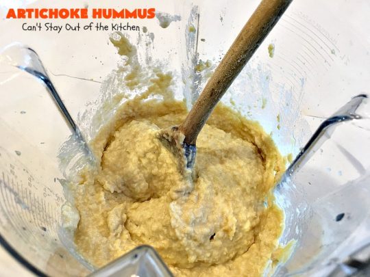 Artichoke Hummus | Can't Stay Out of the Kitchen | this amazing #hummus #appetizer is great for #tailgating parties, potlucks, backyard #BBQs or any family get-together. Healthy & delicious. #vegan #glutenfree #artichokes