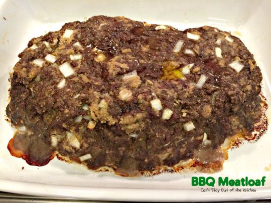BBQ Meatloaf | Can't Stay Out of the Kitchen | this sensational #meatloaf is filled with #cheese and topped with your favorite #BBQ sauce for scrumptious, unbeatable flavor. #beef