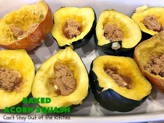 Baked Acorn Squash | Can't Stay Out of the Kitchen | this amazing 3-ingredient recipe is so easy & a fantastic way to get your kids to eat #acornsquash! It's the perfect side dish for company or #holiday dinners like #Easter or #MothersDay. #glutenfree