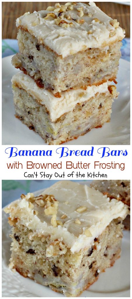 Banana Bread Bars with Browned Butter Frosting | Can't Stay Out of the Kitchen