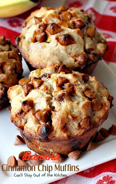 Banana Cinnamon Chip Muffins | Can't Stay Out of the Kitchen | you will drool over every bite of these luscious #banana #muffins. #cinnamonchips make them incredibly amazing. #breakfast