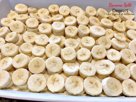 Banana Split Dessert | Can't Stay Out of the Kitchen | this fabulous #dessert is perfect for the #holidays. It's like eating #BananaSplits! #bananas #pineapple #cherries