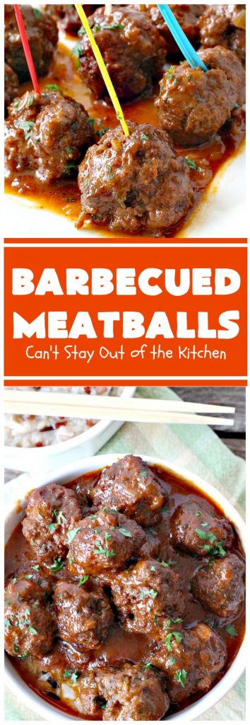 Barbecued Meatballs | Can't Stay Out of the Kitchen