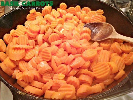 Basil Carrots | Can't Stay Out of the Kitchen | It doesn't get any easier than this quick 5-ingredient #carrot #recipe. It's a terrific #SideDish for company or #holidays like #MothersDay or #FathersDay. But it's so easy you'll want to whip it up for family dinners too. #Basil #BasilCarrots #GlutenFree #Holiday #HolidaySideDish