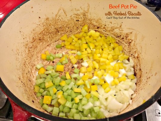 Beef Pot Pie with Herbed Biscuits | Can't Stay Out of the Kitchen | one of the most amazing and delicious #beefpotpie recipes you'll ever eat. These #homemade #biscuits are #glutenfree but you can use regular flour, too. #beef #veggies