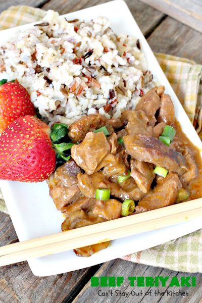 Beef Teriyaki | Can't Stay Out of the Kitchen | sumptuous main dish that's perfect for either family or company dinners. Easy 5-ingredient recipe takes only a couple minutes to prepare and slow cooks in the oven. #beef