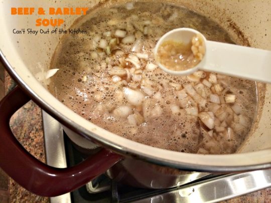 Beef and Barley Soup | Can't Stay Out of the Kitchen | my husband couldn't stop eating this fantastic #beef #soup! It was a winner in our house! #barley