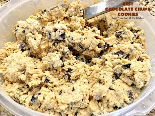 Best Chocolate Chunk Cookies | Can't Stay Out of the Kitchen | these outrageous #cookies start with a #copycat recipe for #MrsFields cookies & use loads of #chocolate chunks. They're heavenly. #dessert #tailgating