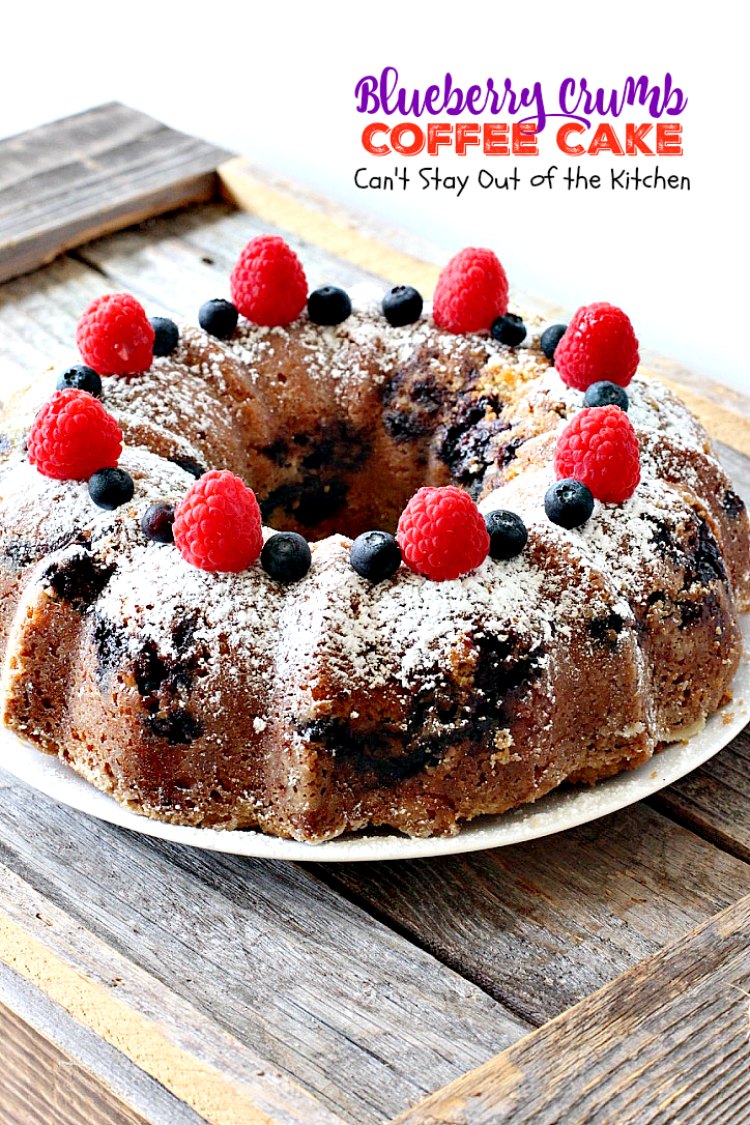 Blueberry Crumb Coffee Cake - Can't Stay Out of the Kitchen