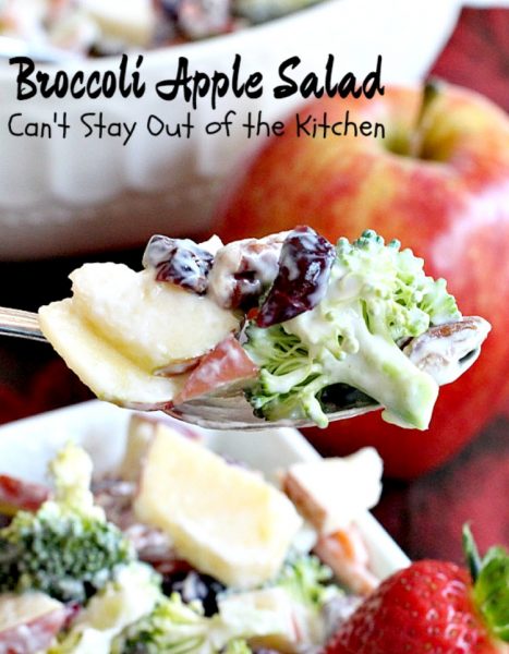 Broccoli Apple Salad | Can't Stay Out of the Kitchen | this healthy and delicious #salad pairs #broccoli with #apples in a delightful combination of flavors and textures. #glutenfree #craisins