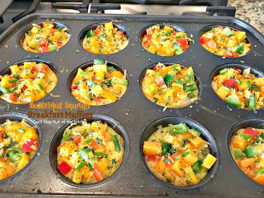 Butternut Squash Breakfast Muffins | Can't Stay Out of the Kitchen | Oh my goodness we LOVED these #breakfast #muffins. These are made with #butternutsquash and so divine! #vegetarian #glutenfree