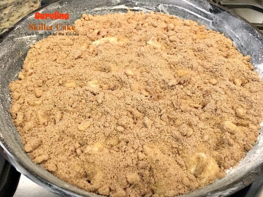 Carolina Skillet Cake | Can't Stay Out of the Kitchen | this fabulous #coffeecake is baked in a cast-iron skillet & is a terrific idea for a #holiday #breakfast. We love this #cake.