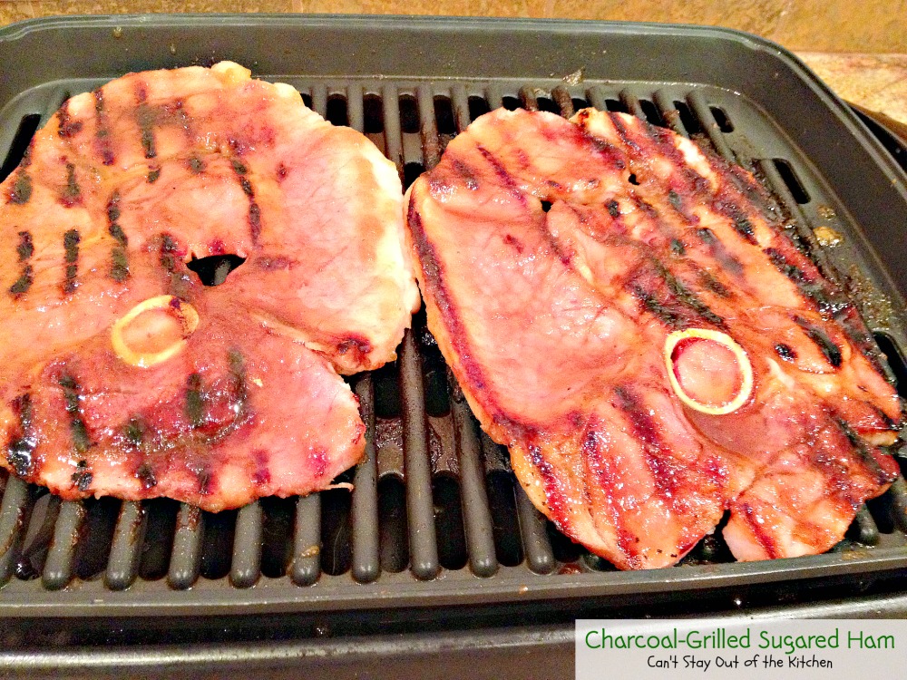 CharcoalGrilled Sugared Ham Can't Stay Out of the Kitchen