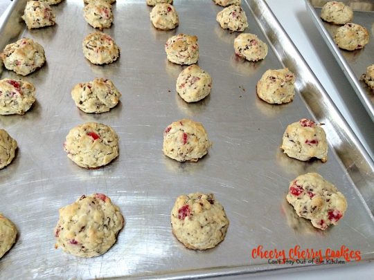 Cheery Cherry Cookies | Can't Stay Out of the Kitchen | these are one of our favorite #Christmas #cookies! They're full of candied #cherries and #coconut for spectacular flavor. #dessert