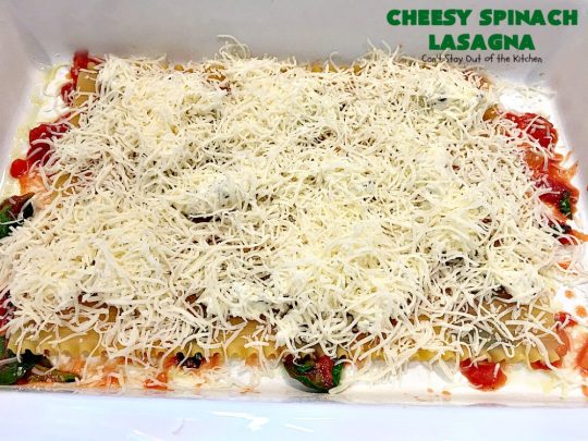 Cheesy Spinach Lasagna | Can't Stay Out of the Kitchen | this #lasagna entree is wonderful & great for #MeatlessMondays, potlucks or other family dinners. #spinach #cheese
