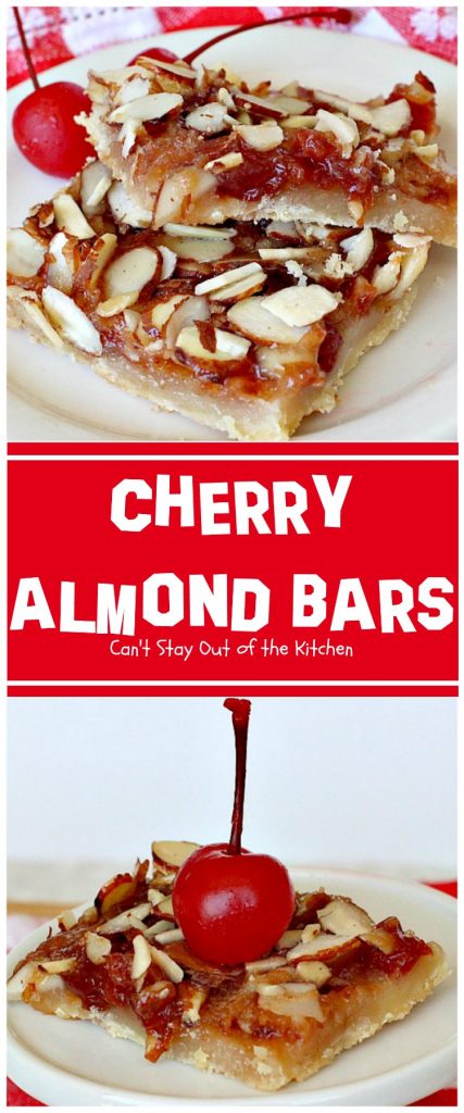 Cherry Almond Bars | Can't Stay Out of the Kitchen