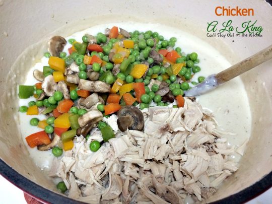 Chicken A La King | Can't Stay Out of the Kitchen | this mouthwatering #chicken entree is comfort food at its finest. Serve over rolls for a quick and easy supper.