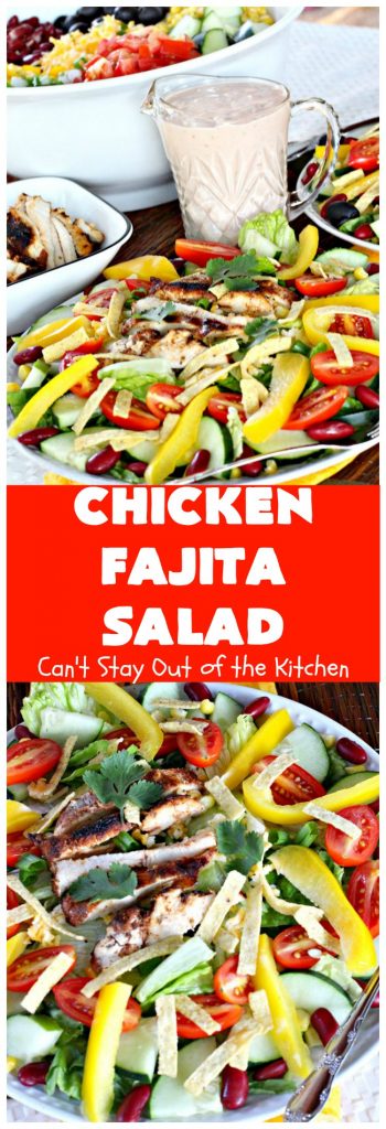 Chicken Fajita Salad | Can't Stay Out of the Kitchen