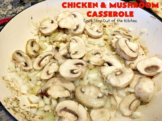 Chicken and Mushroom Casserole | Can't Stay Out of the Kitchen | this is a fantastic #chicken #casserole #recipe that has a delicious gravy with onions, #mushrooms & garlic. It's seasoned to perfection and wonderful for #holiday or company dinners. #glutenfree
