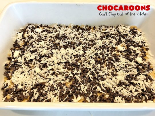 Chocaroons | Can't Stay Out of the Kitchen | these #chocolate & #coconut #brownies will have you drooling after the first bite! So quick & easy, you can have these ready to eat in 30 minutes! Great for #tailgating or #holiday parties. #dessert