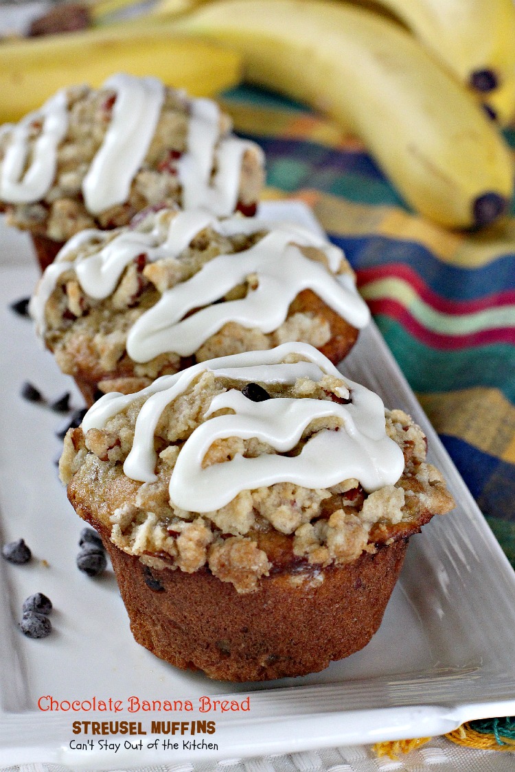 Chocolate Banana Bread Streusel Muffins - Can&amp;#39;t Stay Out of the Kitchen