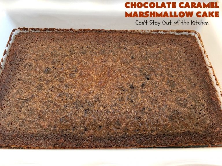 Chocolate Caramel Marshmallow Cake Can't Stay Out of the Kitchen