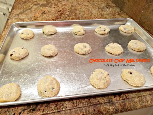 Chocolate Chip Meltaways | Can't Stay Out of the Kitchen | these lovely #cookies just dissolve in your mouth when you eat them! #chocolate #dessert