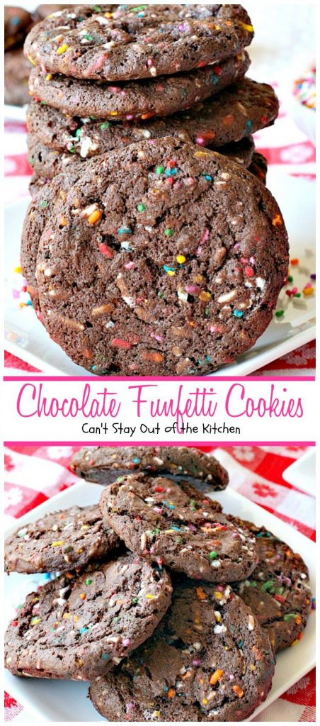 Chocolate Funfetti Cookies | Can't Stay Out of the Kitchen