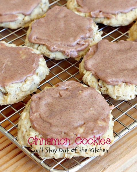 Cinnamon Cookies | Can't Stay Out of the Kitchen | these sensational #oatmeal #cookies have a delicious #cinnamon frosting to die for. We love this recipe. #dessert