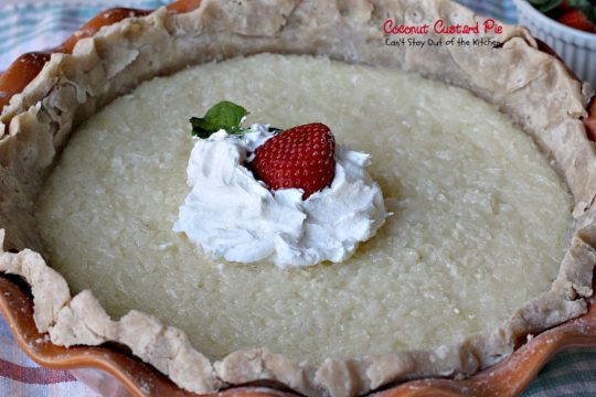 Coconut Custard Pie | Can't Stay Out of the Kitchen | favorite #pie recipe from my Mom. This pie is heavenly. #coconut #dessert