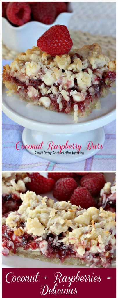 Coconut Raspberry Bars | Can't Stay Out of the Kitchen