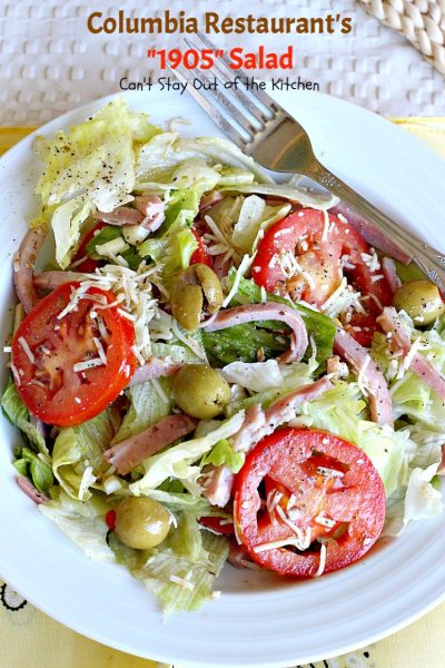 Columbia Restaurant's "1905" Salad | Can't Stay Out of the Kitchen | fabulous signature #salad from one of Clearwater, Florida's, premiere restaurants. We love this salad. #ham #swisscheese #romanocheese #glutenfree
