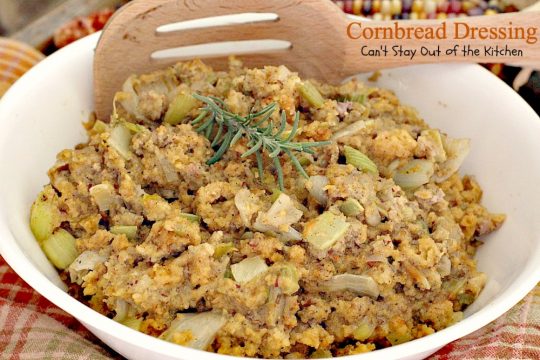 Cornbread Dressing | Can't Stay Out of the Kitchen | My Mom's fantastic #cornbread #stuffing recipe. Great for the #holidays. #glutenfree
