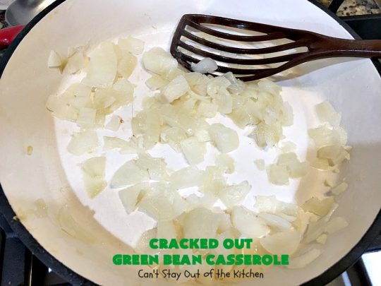 Cracked Out Green Bean Casserole | Can't Stay Out of the Kitchen | you'll never go back to eating classic #GreenBeanCasserole after a bite of this! #RanchDressing makes all the difference. Plus this is a made from scratch recipe without canned soups. Perfect for #holiday menus like #Christmas, #Easter or #Thanksgiving. #Greenbeans #casserole #FrenchFriedOnions