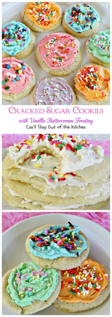 Cracked Sugar Cookies with Vanilla Buttercream Frosting | Can't Stay Out of the Kitchen