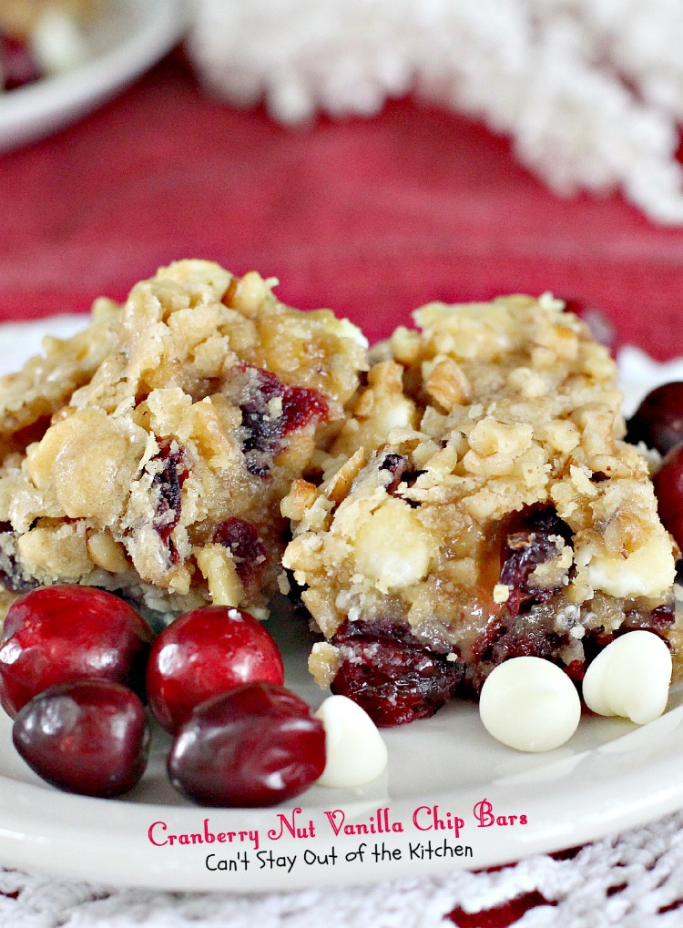 Cranberry Nut Vanilla Chip Bars Can't Stay Out of the Kitchen