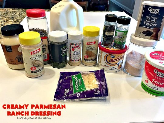 Creamy Parmesan Ranch Dressing | Can't Stay Out of the Kitchen | this is the best homemade #Ranch dressing ever! #Parmesan cheese makes it heavenly. #saladdressing #glutenfree