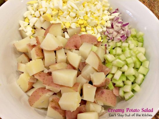 Creamy Potato Salad | Can't Stay Out of the Kitchen | love this fantastic #potatosalad recipe. #glutenfree #potatoes #salad #eggs
