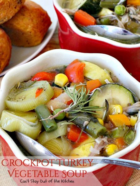 Crockpot Turkey Vegetable Soup | Can't Stay Out of the Kitchen | healthy, delicious, low calorie, clean eating way to enjoy leftover #turkey! Great comfort food. #glutenfree