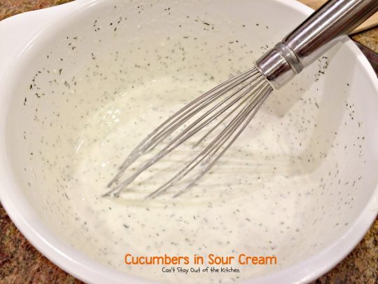 Cucumbers in Sour Cream | Can't Stay Out of the Kitchen | quick and easy #salad that's great for any summer fare or holiday barbecues. #glutenfree #cucumbers