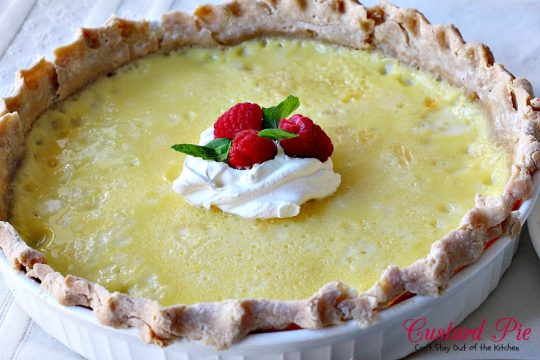 Mom's Custard Pie | Can't Stay Out of the Kitchen | this delicious #pie makes a great #holiday #dessert. This has always been my kid's favorite pie!