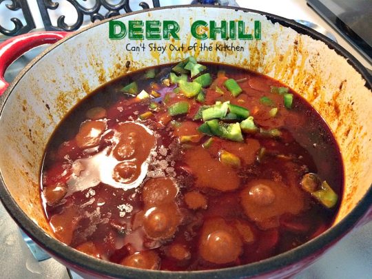 Deer Chili | Can't Stay Out of the Kitchen | fantastic #chili recipe that's quick and easy. #glutenfree #venison #Tex-Mex