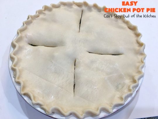 Easy Chicken Pot Pie | Can't Stay Out of the Kitchen | this delightful #GooseberryPatch #recipe uses only 7 ingredients! It takes 10 minutes to prepare & 45 minutes to bake. Perfect for company or #holiday dinners. Easiest #ChickenPotPie you'll ever make. #PotPie #EasyChickenPotPie #Chicken