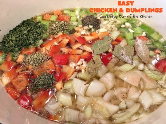 Easy Chicken and Dumplings | Can't Stay Out of the Kitchen | this #chicken #soup is absolutely fantastic. We drooled over every bite. So warm, comforting and perfect for winter. I made #glutenfree #dumplings but you can make regular flour dumplings if you prefer.