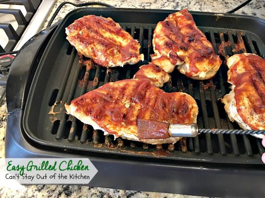 Easy Grilled Chicken | Can't Stay Out of the Kitchen | Easy & delicious 3-ingredient #chicken entree with a homemade #BBQ sauce. #glutenfree