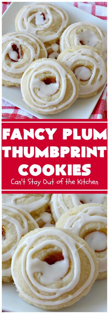 Fancy Plum Thumbprint Cookies | Can't Stay Out of the Kitchen