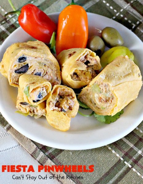 Fiesta Pinwheels | Can't Stay Out of the Kitchen | these fantastic #TexMex #Pinwheels are the perfect #appetizer for game days, #tailgating parties or potlucks. They're easy to make too. #CincoDeMayo #tortillas