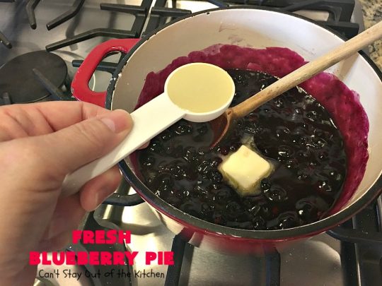 Fresh Blueberry Pie | Can't Stay Out of the Kitchen | this amazing #blueberrypie #recipe can be made in about 15-20 minutes! It's terrific for company or #holidays like #FathersDay or #FourthofJuly. Our company raved over this delicious #pie. #dessert
